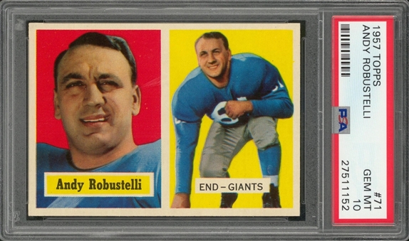 1957 Topps Football #71 Andy Robustelli – PSA GEM MT 10 "1 of 1!"
